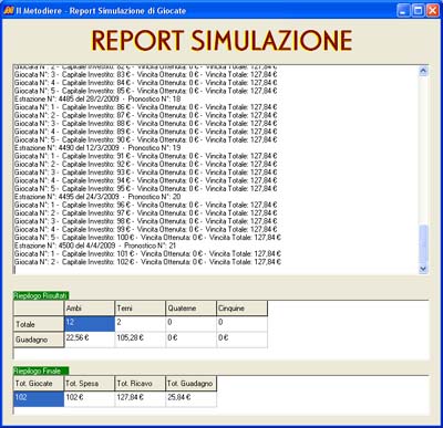 Report dettagliato sulla simulazione effettuata